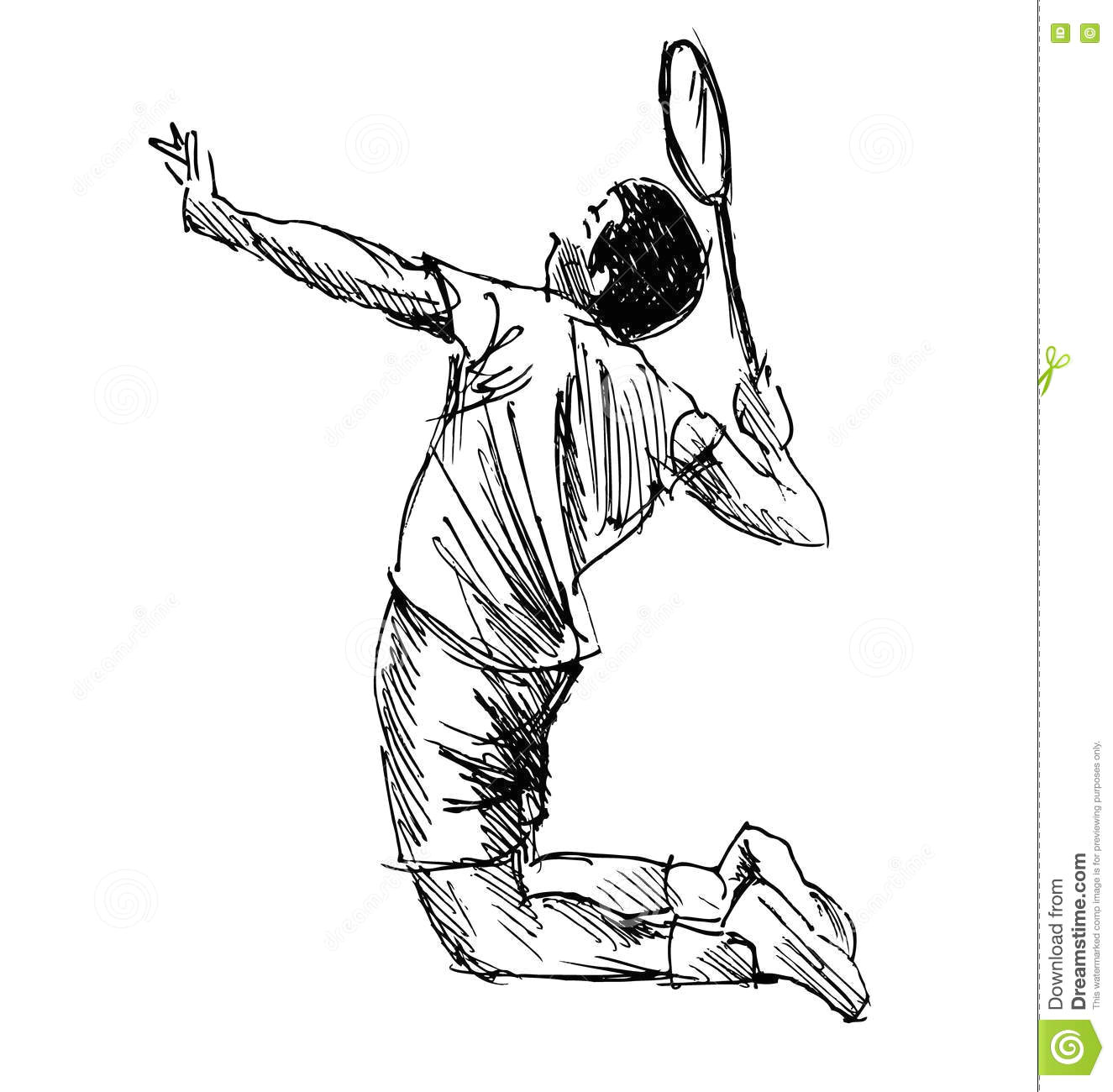 Drawing Of A Girl Playing Badminton Badminton Player Sketch Stock Illustrations 149 Badminton Player