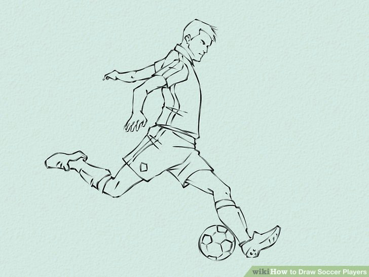 Drawing Of A Girl Playing Football How to Draw soccer Players Wikihow