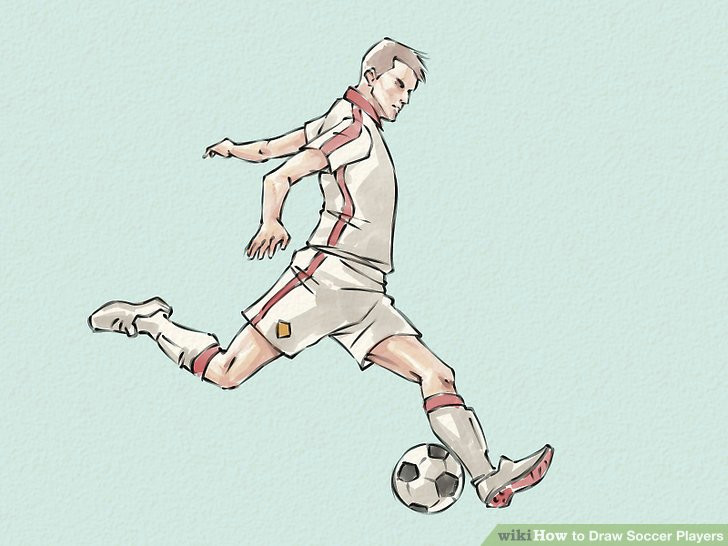 Drawing Of A Girl Playing Football How to Draw soccer Players Wikihow