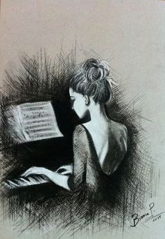 Drawing Of A Girl Playing Piano 40 Best Drawing Piano Images Music Music Notes Sheet Music