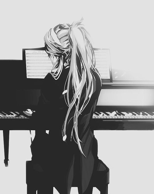 Drawing Of A Girl Playing Piano I Play Music Not because I Am Sad I Play It because It S My Symphony