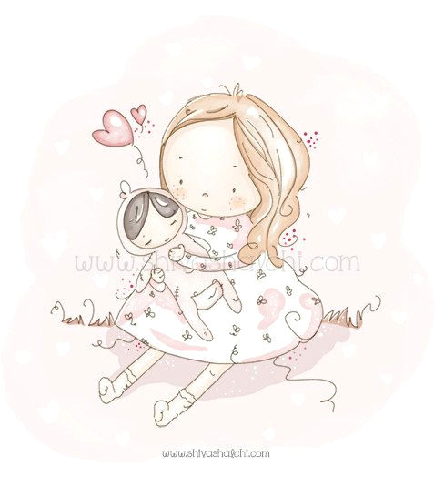 Drawing Of A Girl Playing Whimsical and Cute Digital Illustration Of A Little Cute Girl