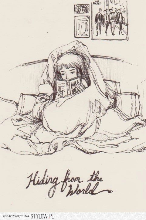 Drawing Of A Girl Reading A Book Nothing Like Reading In Bed to Get Away From It All Sketchbook