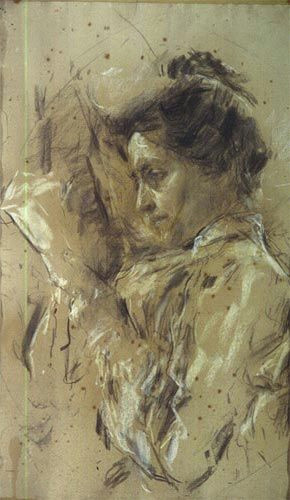 Drawing Of A Girl Reading Antonio Mancini Italian 1852 1930 Donna In Lettura Woman