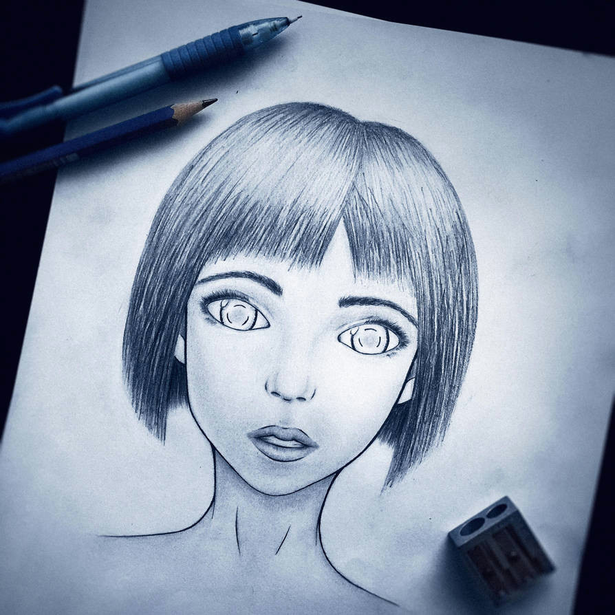 Drawing Of A Girl Realistic Semi Realistic Anime Girl Completed by S1rbrad3th On Deviantart