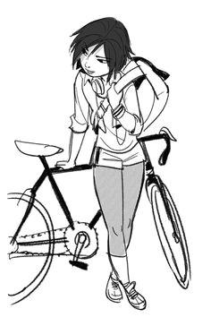 Drawing Of A Girl Riding A Bike 114 Best Character Pose Cycling Images Character Design