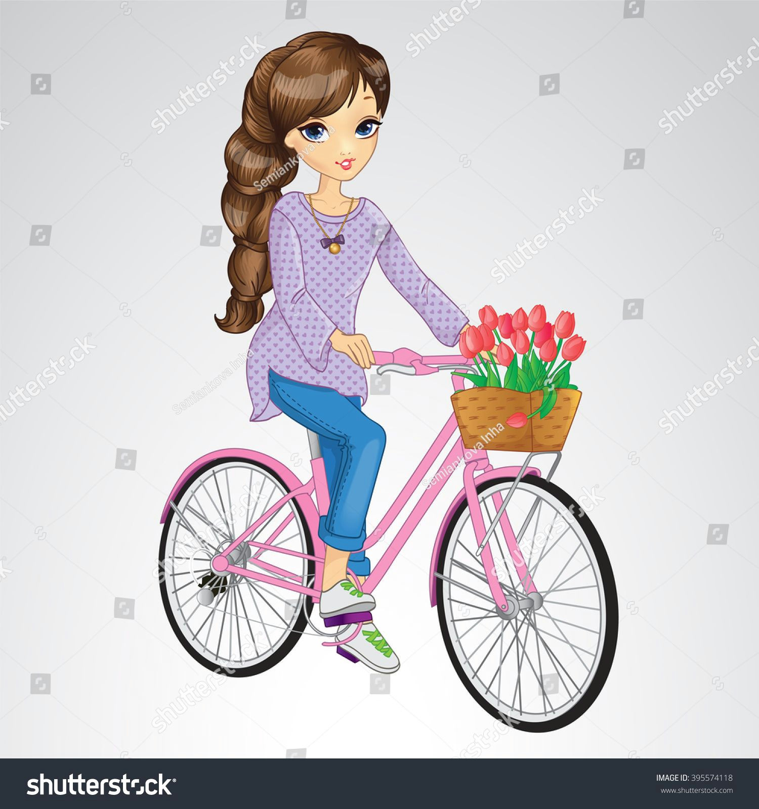 Drawing Of A Girl Riding A Bike Girl Riding On Pink Bicycle Cycle Shahi Swari Pinterest