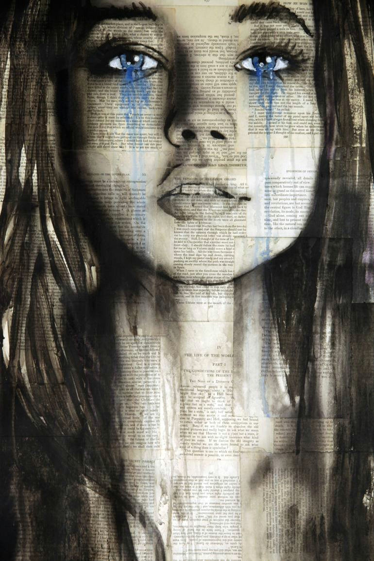 Drawing Of A Girl Rolling Her Eyes Crying Eyes Blue Eyes Painting by Darren Crowley Saatchi Art