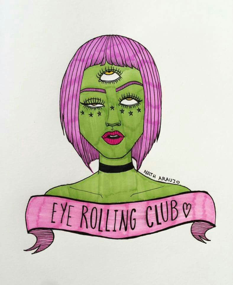 Drawing Of A Girl Rolling Her Eyes Eye Rolling Club D D D Mind Drawings Art Art Drawings