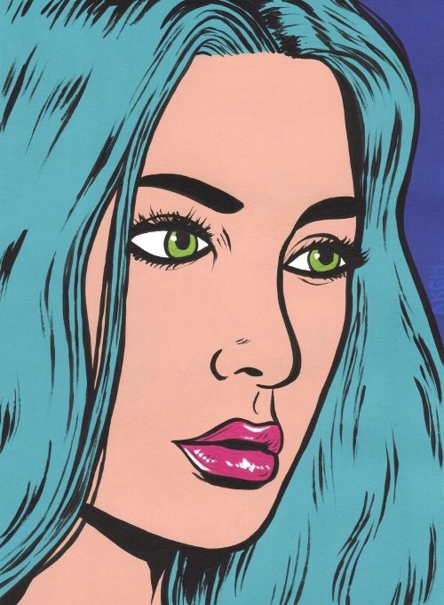 Drawing Of A Girl Rolling Her Eyes Pop Art Paper Portraits In 2019 Pop Art Art Pop Art Girl