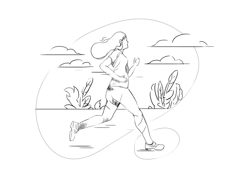 Drawing Of A Girl Running Girl Running Sketch and Illustration Process 0 Illo May 18 In 2018