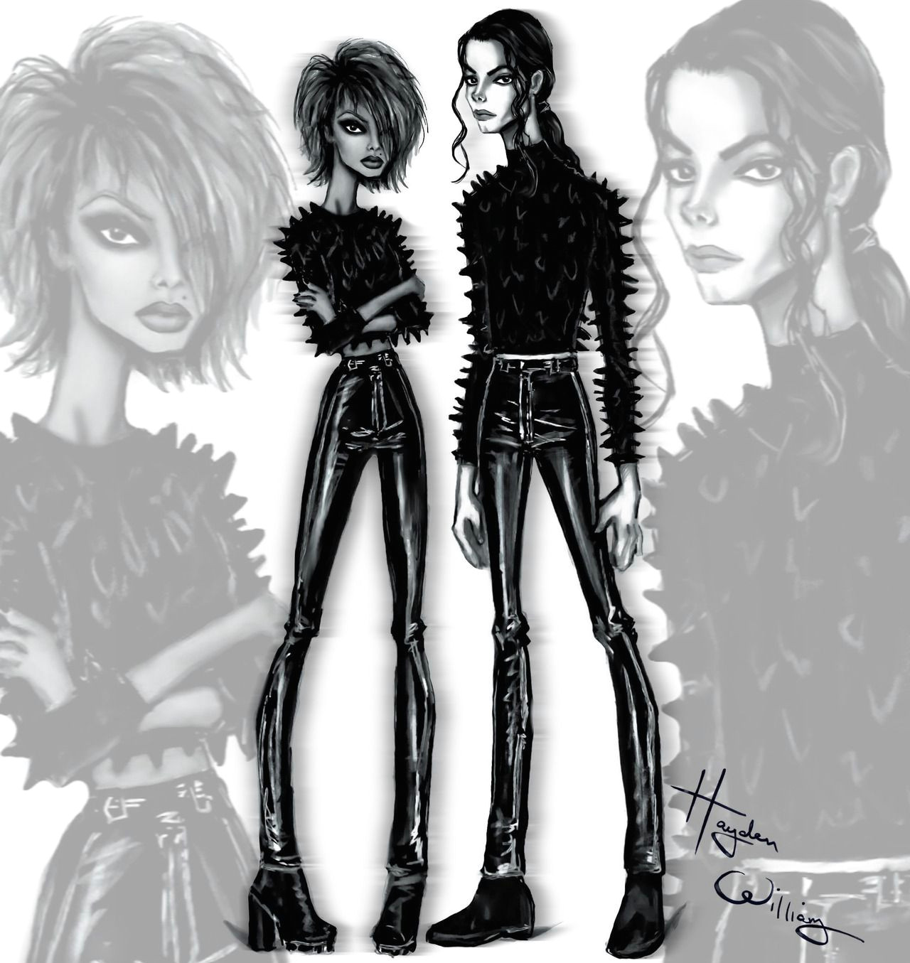 Drawing Of A Girl Screaming Scream A A A Michael Jackson Janet Jackson by Hayden Williams