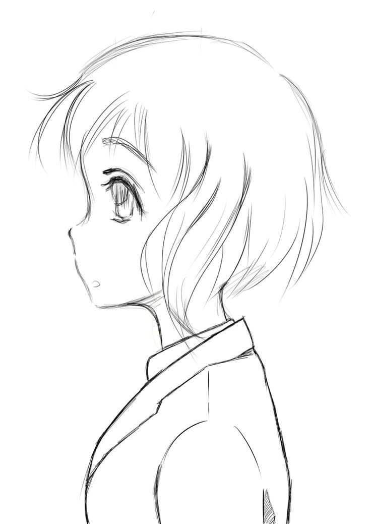 Drawing Of A Girl Side View Side View Anime Google Search Art