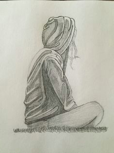 Drawing Of A Girl Sitting Alone Sad Girl Drawing