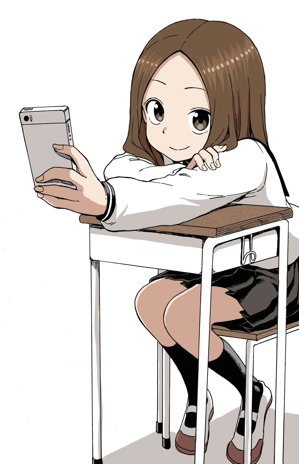 Drawing Of A Girl Sitting at A Desk Pin by Monica On Anime Manga Anime Kawaii Anime Girl