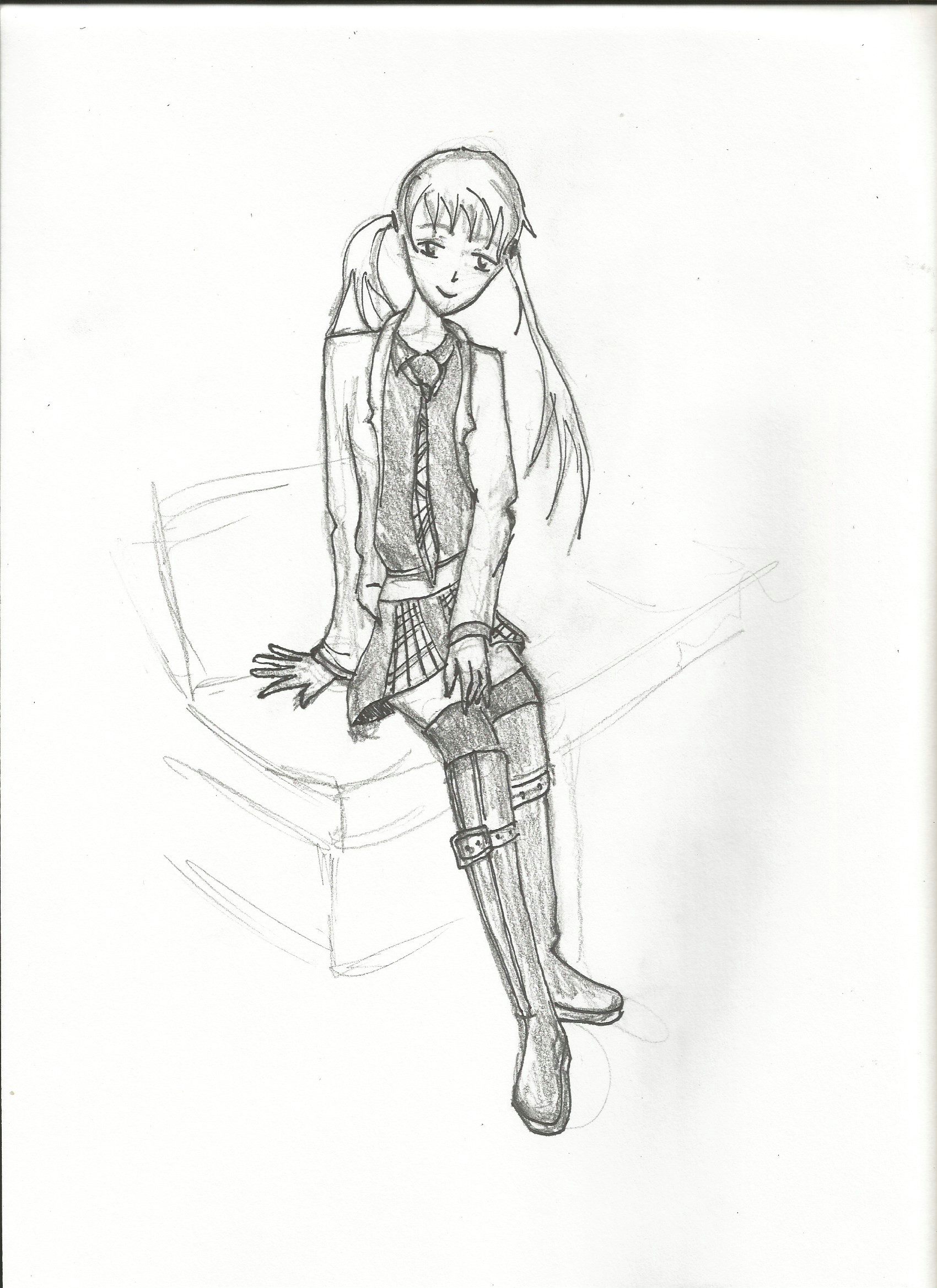 Drawing Of A Girl Sitting Manga Girl Sitting Pencil and Paper Pinterest Manga Manga