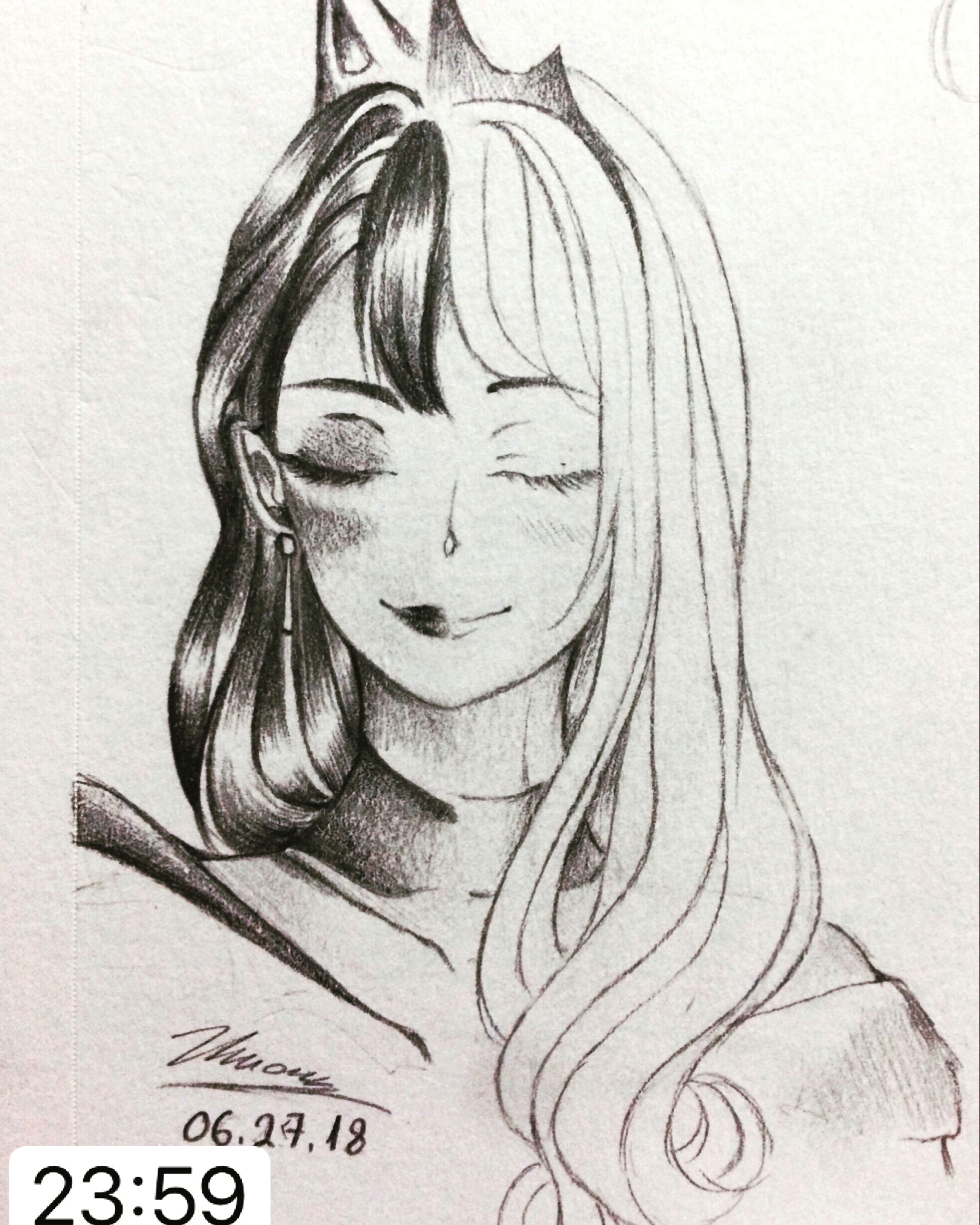 Drawing Of A Girl Sleeping Queen Princess Anime Girl Sleep My Artbook Pinterest Girl