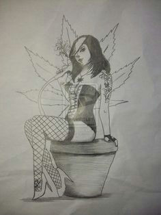 Drawing Of A Girl Smoking Tattoo Weed Girl Smoking Drawing