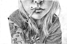 Drawing Of A Girl Smoking Weed Tattoo Weed Girl Smoking Drawing