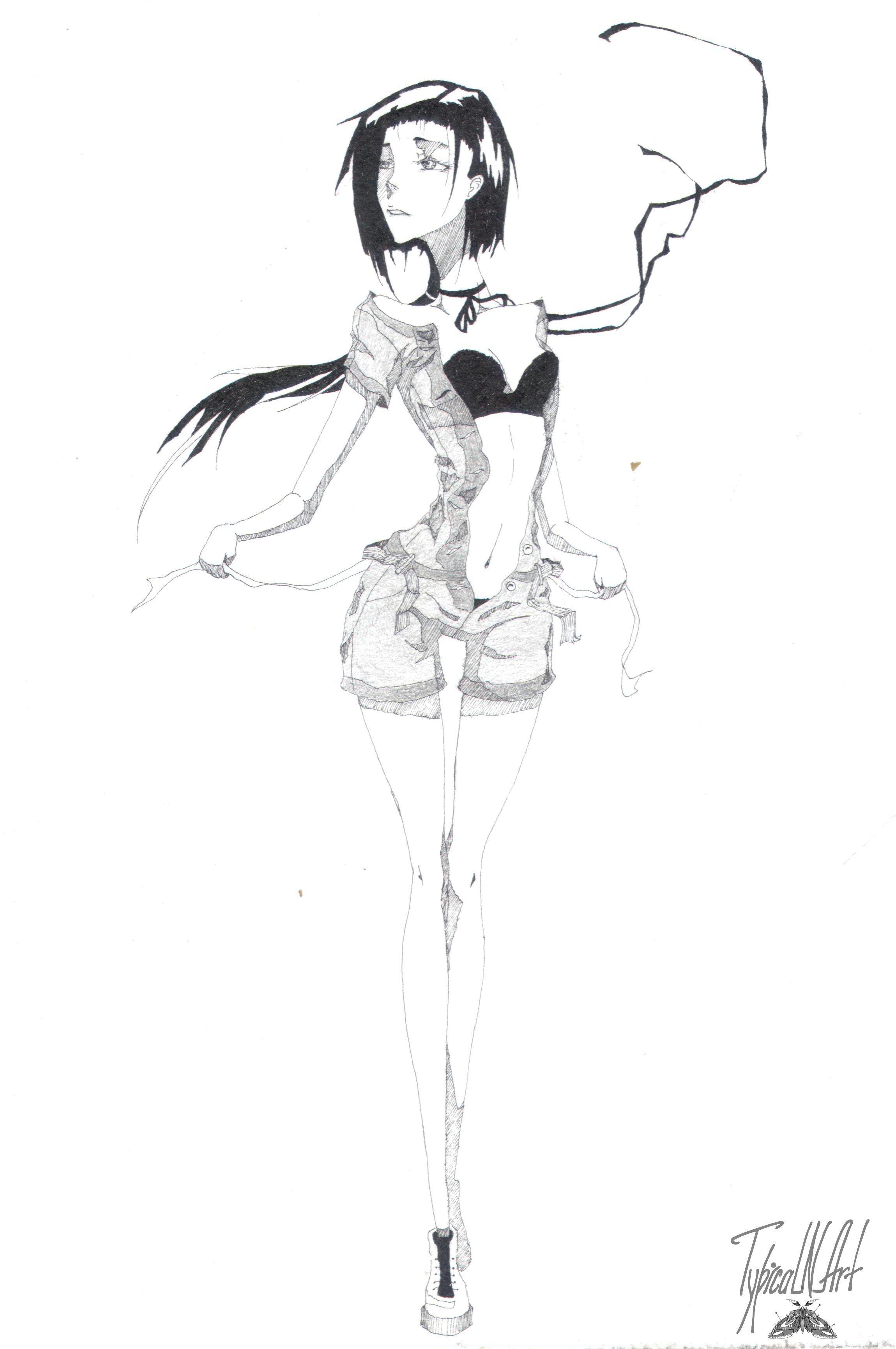 Drawing Of A Girl Standing Character Design Anime Art Girl Drawing Typical N Art