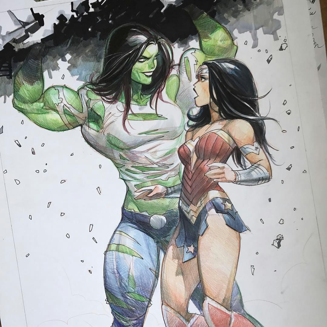 Drawing Of A Girl Superhero Girl Power Wip Dccomics Marvel Wonderwoman Shehulk Art