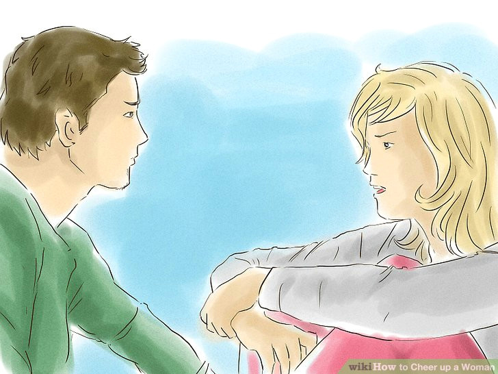Drawing Of A Girl Talking 3 Ways to Cheer Up A Woman Wikihow