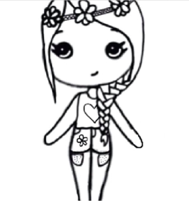 Drawing Of A Girl Template Cute Chibi Stencils April Mydearest Co