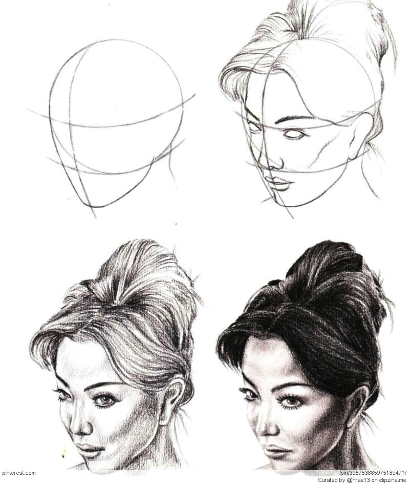 Drawing Of A Girl Tutorial Diy Drawing Tutorials Arts Design Pinterest Drawings