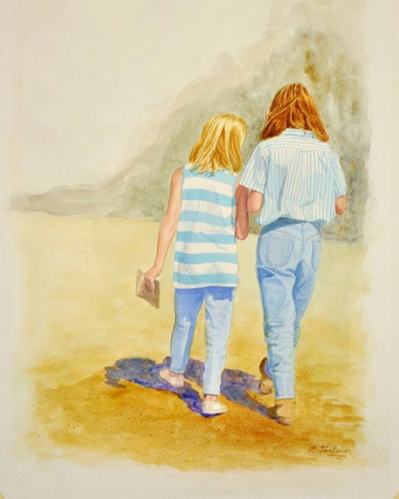 Drawing Of A Girl Walking Away Teen Art Print Figurative Watercolor Print Girls Room Art Etsy