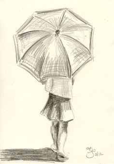 Drawing Of A Girl Walking Girl In Rain Drawing Art Ideas In 2019 Drawings Art Art Drawings