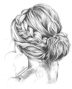 Drawing Of A Girl with A Bun Back View Of A Person Drawing Drawing Art Hair Girl People Female