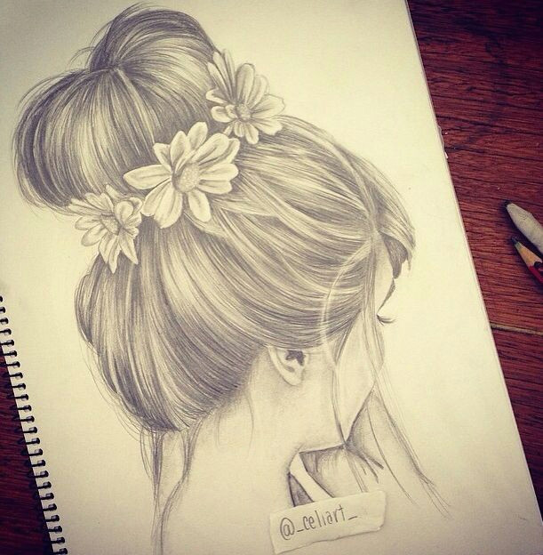 Drawing Of A Girl with A Bun Drawn Curl Messy Bun Ballerinas Drawings Art Tumblr Drawings