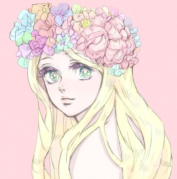Drawing Of A Girl with A Flower Crown Anime Escape I I A A R T Anime Draw Flower Crown Drawing