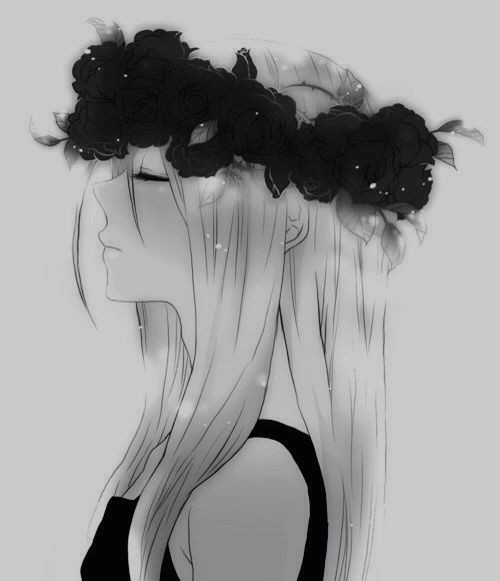 Drawing Of A Girl with A Flower Crown My Teacher once Called Me A Hippy so Flower Crown Anime