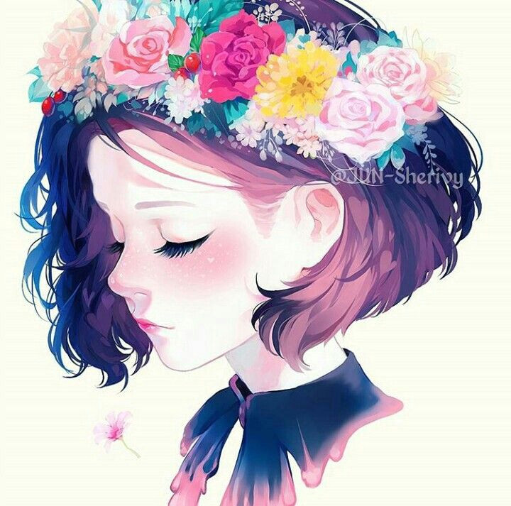 Drawing Of A Girl with A Flower Crown Pin by Jarina Demot On Anime In 2019 Anime Art Drawings Art
