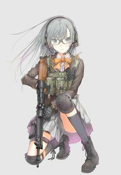 Drawing Of A Girl with A Gun Anime Girl with Guns