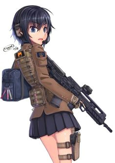 Drawing Of A Girl with A Gun Die 86 Besten Bilder Von Anime with Gun Anime Art Anime Girls Und