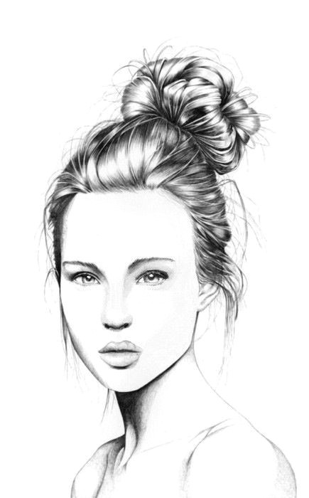 Drawing Of A Girl with A Messy Bun Line Art Drawings Pretty Girls Bing Images Coloring Pages for