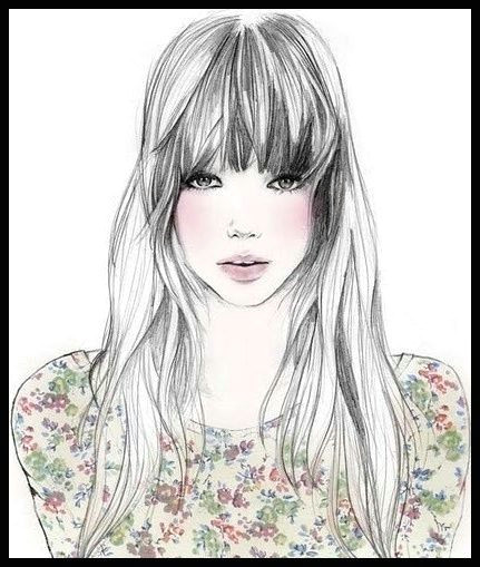 Drawing Of A Girl with Bangs Draw Girl Art Illustrations Pinterest Drawings