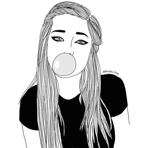 Drawing Of A Girl with Bubble Gum because I M A Bubble Gum B Moon Child In 2018 Pinterest