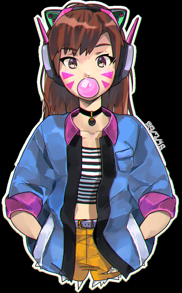 Drawing Of A Girl with Bubble Gum Bubblegum D Va Overwatch Overwatch Overwatch Comic Und