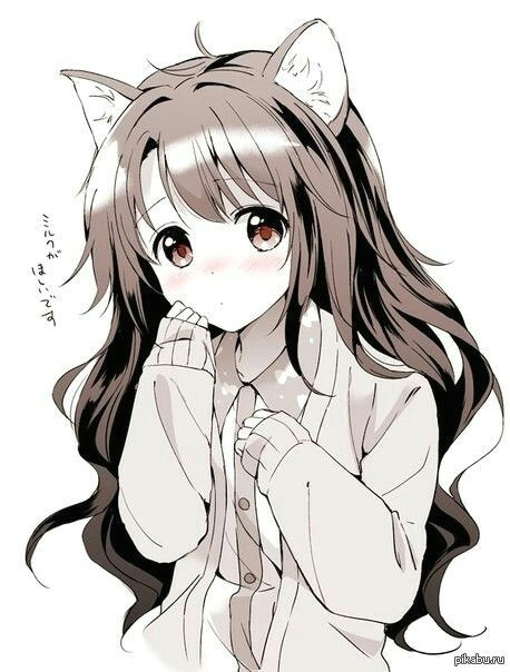Drawing Of A Girl with Cat Ears Pin by Lunai Santos On Imagens Pinterest Anime Neko and Girls
