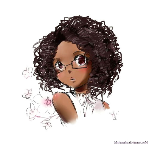 Drawing Of A Girl with Curly Hair and Glasses Little Girls with Afros 1commission Girl with Glasses by Maria