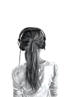 Drawing Of A Girl with Earphones Auriculares Dibujos De Chicas En 2019 Drawings Art Y Illustration