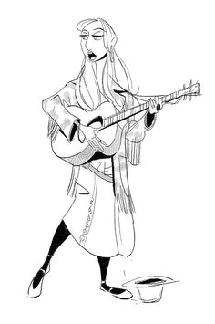 Drawing Of A Girl with Guitar 2523 Best Character Design Female Images Character Illustration