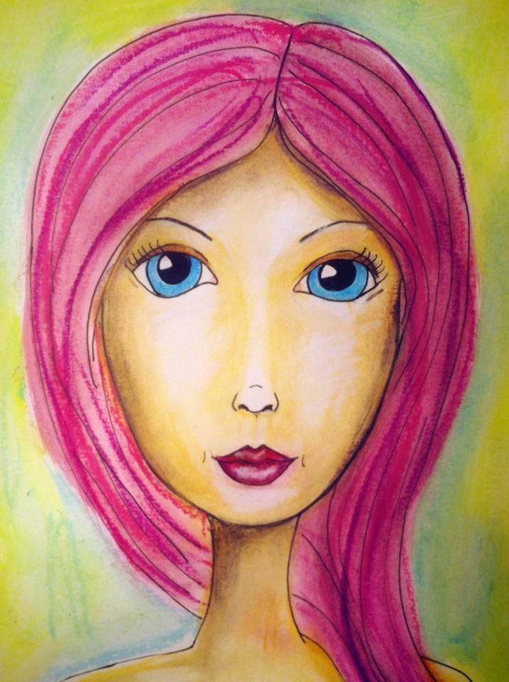 Drawing Of A Girl with Pink Hair A Pink Hair Facecinating Girl Facecinating Girls Pinterest Art