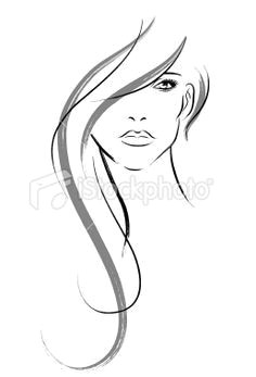 Drawing Of A Girl with Wavy Hair Contour Drawing Of Girl with Wavy Hair Google Search Sketching