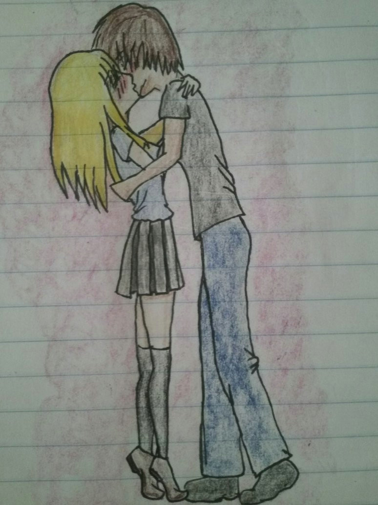 Drawing Of A Guy and Girl Kissing Girl and Boy Kissing Drawing at Getdrawings Com Free for Personal