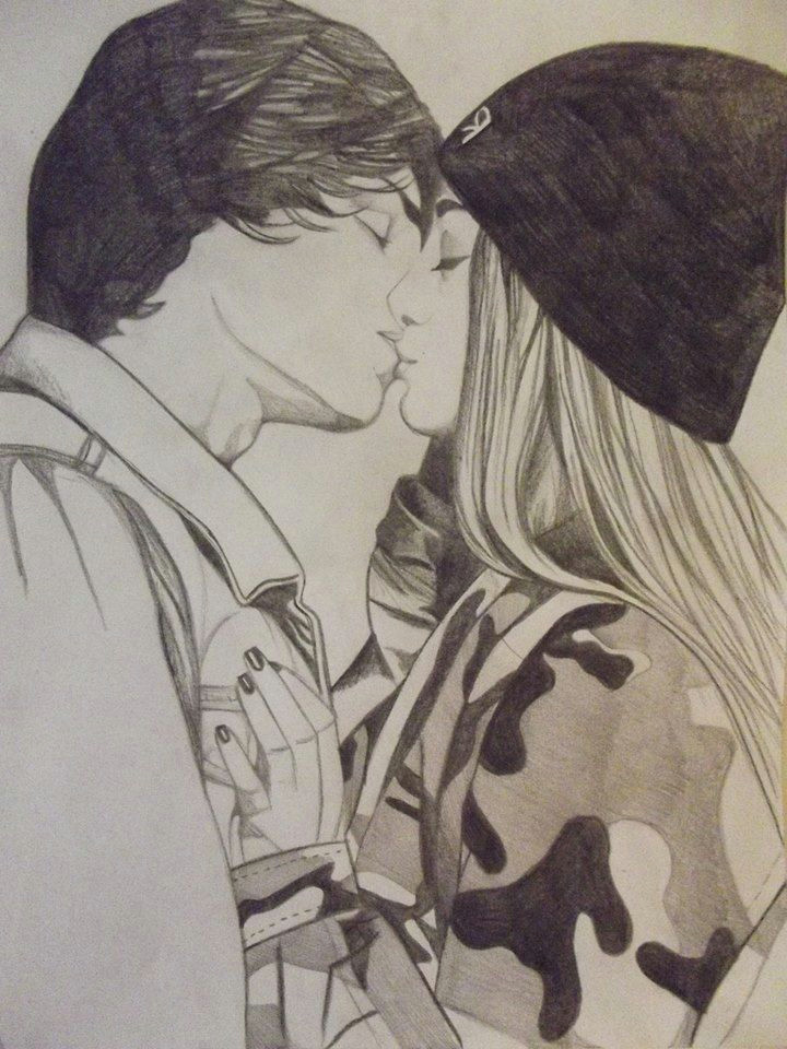 Drawing Of A Guy and Girl Kissing Girl and Boy Kissing Drawing at Getdrawings Com Free for Personal