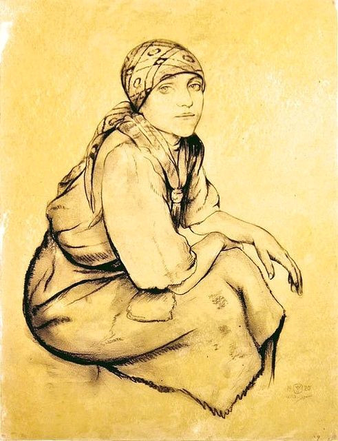 Drawing Of A Gypsy Girl Gypsy Woman Art Gypsy Woman Walter Sauer Gypsy Art Drawings